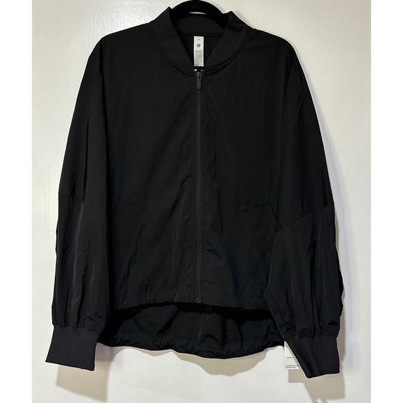 Lululemon Women's Lightweight Hem-Cinch Bomber Jacket Black Size Medium NWT - Picture 2 of 16
